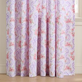 LoveShackFancy Fête de L'eau Smocked Light-Filtering Curtain