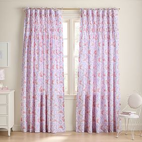 LoveShackFancy Fête de L'eau Smocked Light-Filtering Curtain