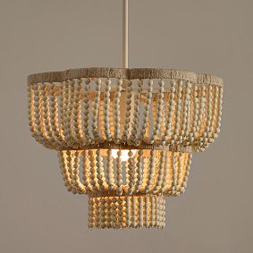 Wood Beaded Pendant (17")