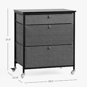 Rolling 3-Drawer Wide Cart