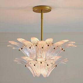 Glass Petal Tiered Flush Mount (18")