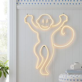 Roller Rabbit Monkey Neon Wall Light