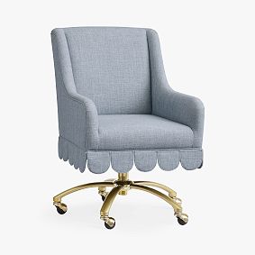 Scalloped Fringe Swivel Desk Chair