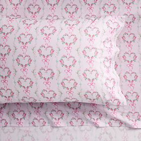 LoveShackFancy Organic Floral Heart Sheet Set