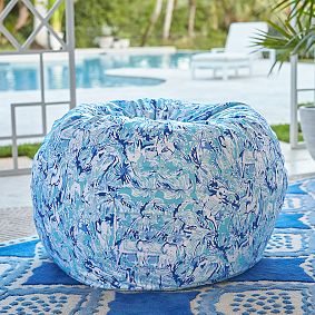 Large Lilly Pulitzer Bean Bag Chair, Elephant Appeal