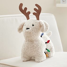 Festive Faux-Fur Dog Pillow