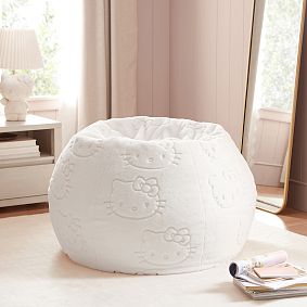 Large Hello Kitty® Ivory Faux Fur Bean Bag Chair Slipcover Only