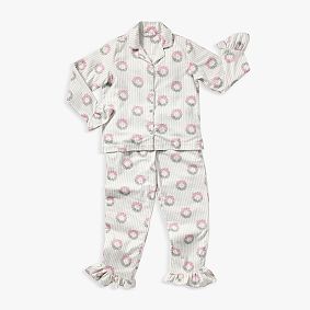 Georgia Wreath Ruffle Long Organic Flannel Pajama