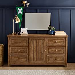 Beadboard 6-Drawer Wide Dresser (63.5w x 19d")