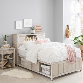 Beadboard Storage Bed &amp; Nighstand Set