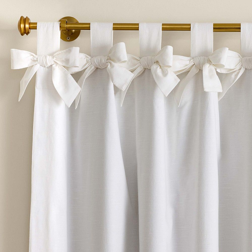 Bow Blackout Curtain - 84", White