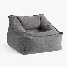 Open Box: Large Modern Bean Bag Lounger - Tweed Charcoal