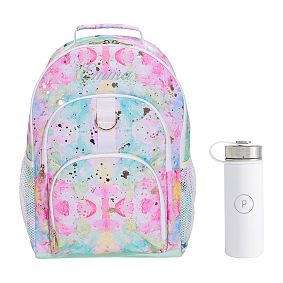 Gear-Up Dreamscape Gold Metallic Backpack &amp; Water Bottle Bundle