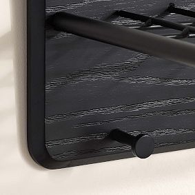 Metal Grid Helmet Shelf With Hooks (15"x6")