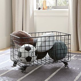 Metal Grid Rolling Storage Bin