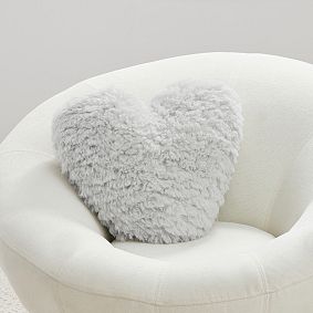 Cloud Faux Fur Heart Pillow