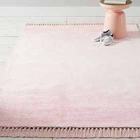 Ombre Tassel Performance Rug - Blush