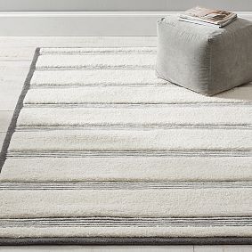 Stripe Wool Rug - Grey