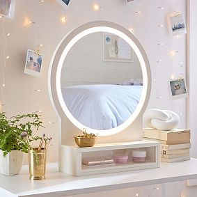 Wood &amp; Acrylic Light-Up Vanity (20&quot;x24&quot;)