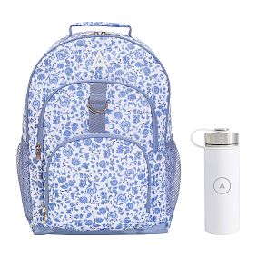 Gear-Up Blue Ditsy Backpack &amp; Water Bottle Bundle