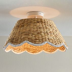 Hudson Scallop Rattan Flush Mount (18")