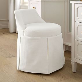 Kennedy Pleated Swivel Vanity Stool