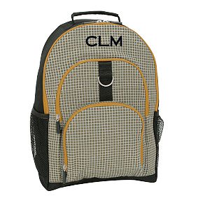 Gear-Up Reflective Grid Green Backpack, Large