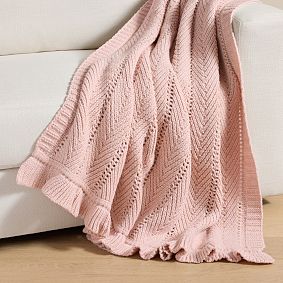 Herringbone Ruffle Throw
