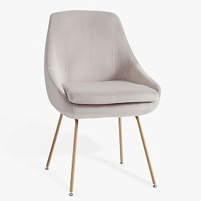 Open Box: Mathis Stationary Desk Chair - Performance Everyday Velvet Gray, Gold