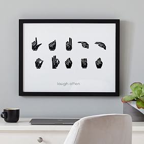 Laugh Often Signing Hands Framed Art