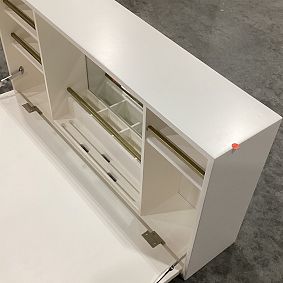 Open Box: Slim Beauty Get Ready Station - White, Tuscan Gold Hardware