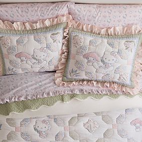 Hello Kitty&reg; & Friends Organic Stripe Ruffle Sheet Set