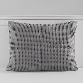 Waffle Jersey Back Gray Standard Sham