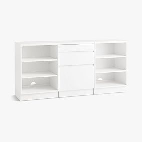 Bowen Triple Mixed Shelves Low Bookcase (63&quot;)