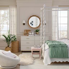 Embroidered Tulip Light-Filtering Curtain