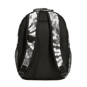 Santa Cruz Tie Dye Black and White Backpack and Solid Black Slim Water Bottle