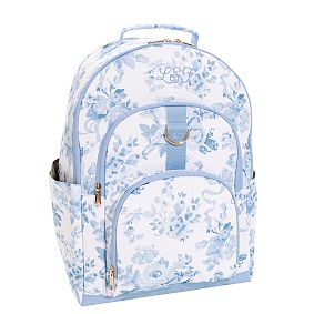 LoveShackFancy Blue Damask Backpack and Cold Pack Lunch Box Bundle, Set of 3