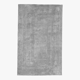 Carved Viscose Rug - Light Grey