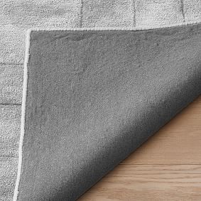 Carved Viscose Rug - Light Grey