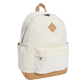 Northfield Solid Crochet Unwashed Birch Backpack and Classic Lunch Box Bundle