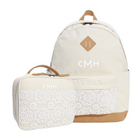 Northfield Solid Crochet Unwashed Birch Backpack and Classic Lunch Box Bundle