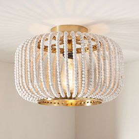 Remy Wood Bead Flush Mount