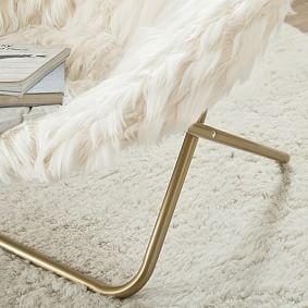 Winter Fox Faux Fur Hang-A-Round Chair