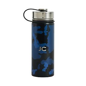 Blue Navy Camo Slim Water Bottle
