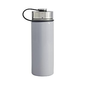 Charcoal Backpack and Solid Gray Slim Water Bottle Bundle