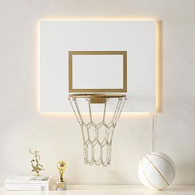 Backlit LED Gold Basketball Hoop (30&quot;x24&quot;)