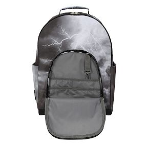 Gear-Up Storm Black &amp; White Backpack &amp; Cold Pack Lunch Box Bundle