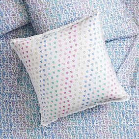 Roller Rabbit Disco Hearts Euro Pillow Cover