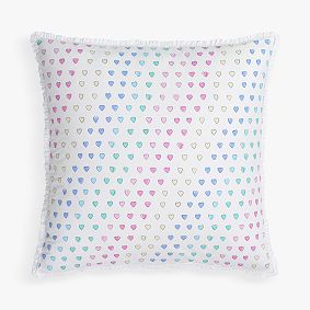 Roller Rabbit Disco Hearts Euro Pillow Cover