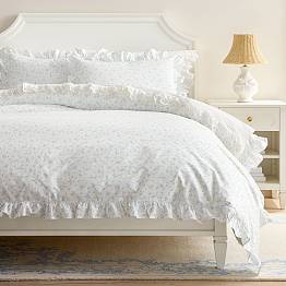 Parure De Lit Complète Pottery Barn Teen - Draps Full Rayés Roses à